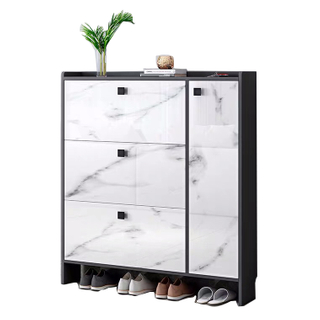 Italian Minimalist Ultra-Thin MDF Rotatable Shoe Rack Home Living Flip Door Shoe Cabinet