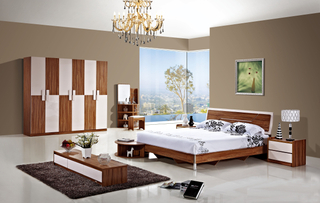 Luxury King Queen Size Full Set Leather Bed Frame Master Room 5 Star Hotel Modern Furniture Bedroom Set UL-CH006