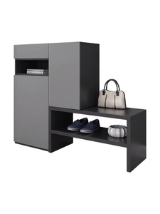 Chinese Factory Wooden Cheap Modern Living Room Furniture Storage Shoe Rack Cabinet with Drawer Stool Chair