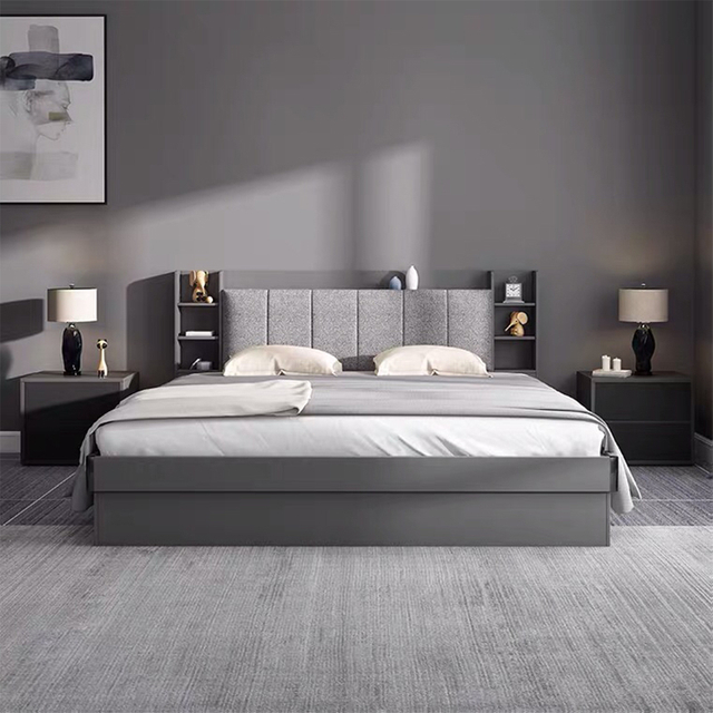 Custom Modern Luxury Villa Apartment Room Furniture Double King Bed Suite 5 Star Hotel Bedroom Set UL-22NR61173