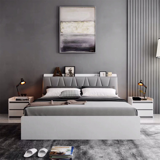 Foshan Factory 5 Star Modern Simple Design Wooden Solid Wood King Size Double Bed Furniture Set UL-22NR60977