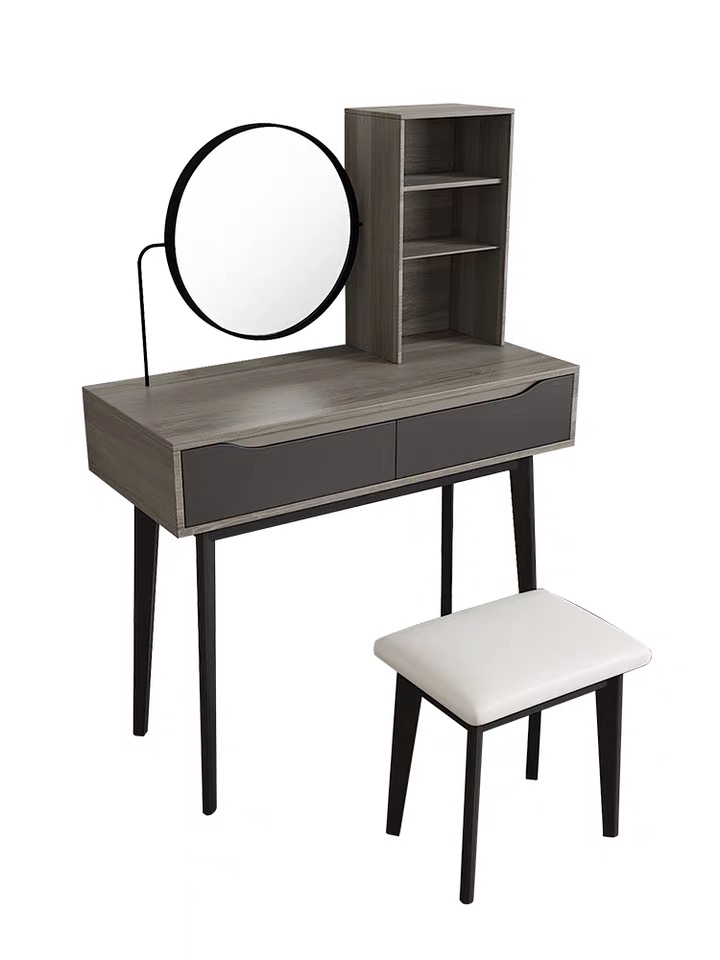 Wholesale Makeup Vanity Table Set with Mirror 2 Drawers Modern Style White Dressing Table