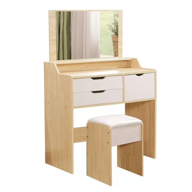 Modern Wood Vanity Home/Hotel Living Bedroom Furniture Makeup Dresser Nordic Dressing Table Set with Chair
