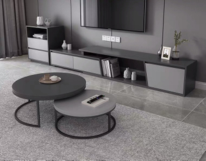 Modern Design Wooden MDF Home Furniture Cheap Coffee Table Side Table TV Cabinet White Living Room Sets-UL-21LV0640