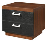 Modern Minimalist Black Bedside Table Wooden Smart Nightstand HX_WL037
