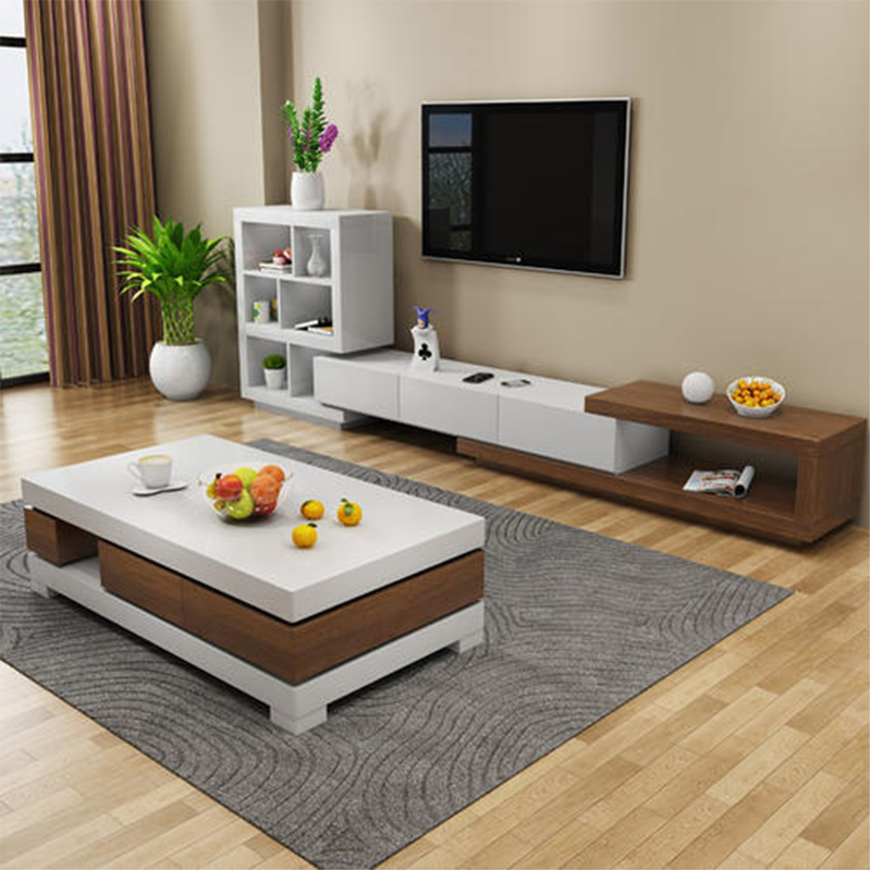 New arrival luxury Mdf modern luxury living room Wood Coffee Table set IMG_9181
