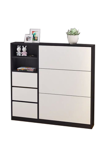 Hot Selling OEM ODM Home Nice Design Hallway Wooden MDF Rotating Shoe Cabinet with Stool