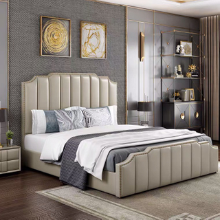 Foshan Factory Modern Hotel Living Room Home Bedroom Furniture Set Mattress Storage Cabinet Sofa Single Double King Bedroom Bed UL-22LV0178