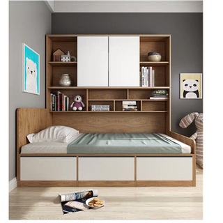 New Bedroom Furniture Design Leather Fabric Beds Home Hotel Use Wooden King Bedroom Sets UL-22NR60137