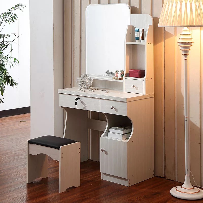Simple Design Home Bedroom Furniture Storage Cabinet Hotel Wooden Dressing Table with Mirror Dresser