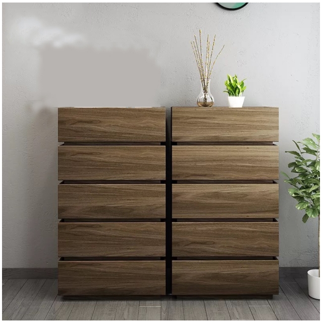 Hot Selling Latest Fashion Solid Wooden living room furniture High chest Storage Shoe Cabinet with Drawers