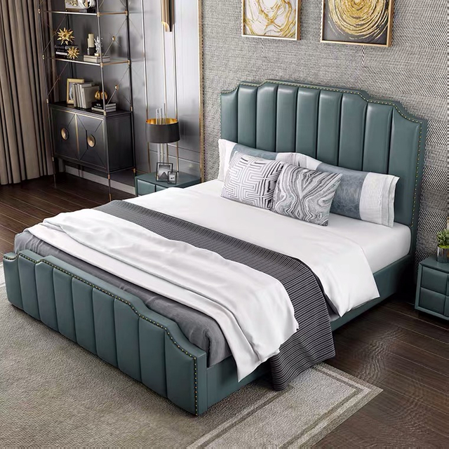 Foshan Factory Modern Hotel Living Room Home Bedroom Furniture Set Mattress Storage Cabinet Sofa Single Double King Bedroom Bed UL-22LV0178