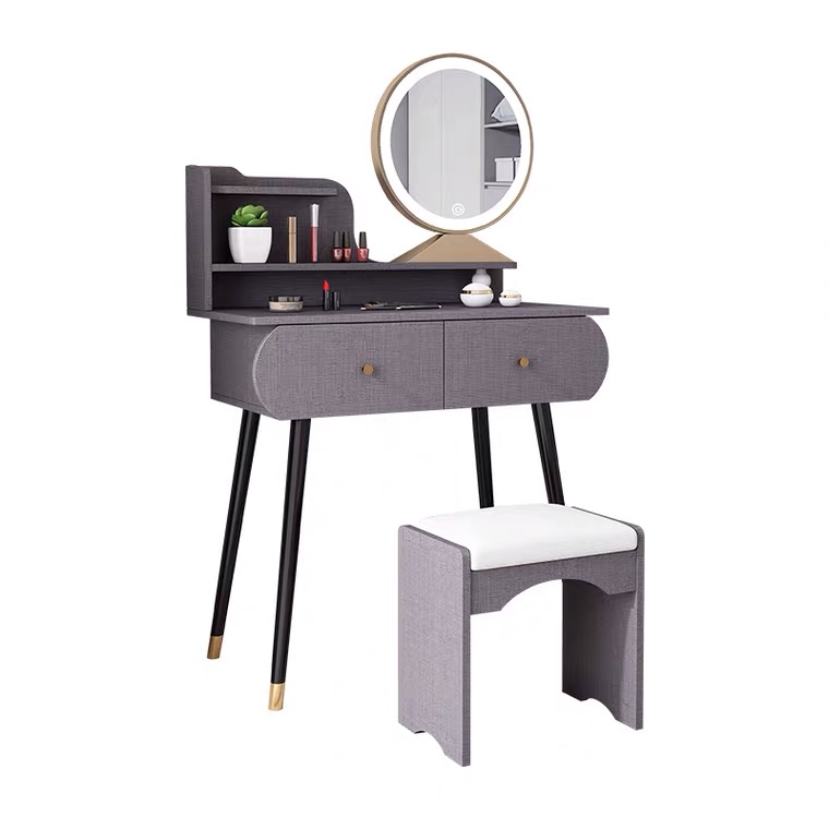 Factory Supply Vanities Makeup Table Dressing Table With Square Mirror And Drawers For Bedroom