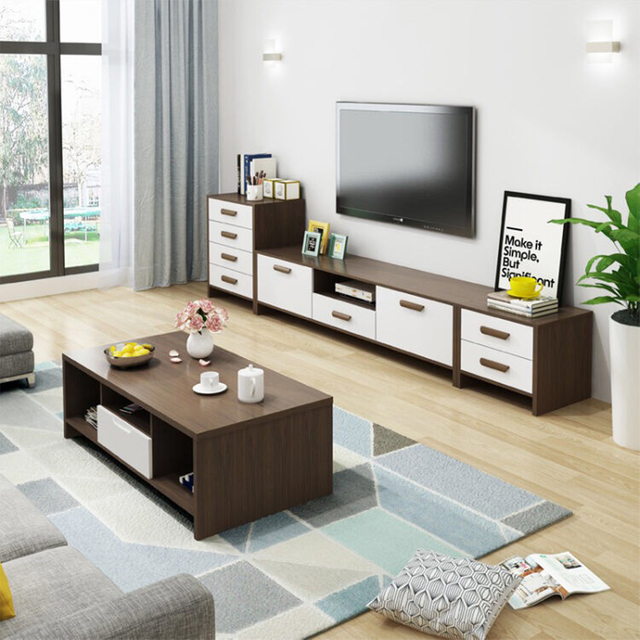 Modern Wooden Side Table Wall Cabinet Home Living Room Furniture Tea TV Stand Coffee Table HX-8ND9165