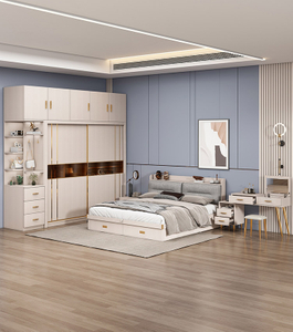 Custom Modern Hotel Queen King Full Size Bed Bedroom Furniture Luxury Upholstered Bed Frame with Headboard UL-23WR1176