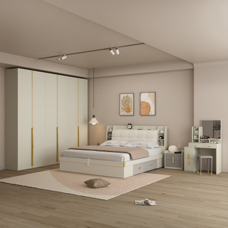 Cheap Factory Price Luxury Modern Spring Foam Bed Mattress Hotel Bedroom Furniture Set UL-23WR1157