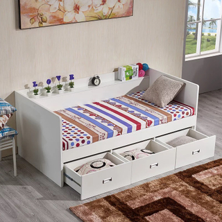 Modern Wooden Hotel School Dormitory Baby Furniture Bedroom Set Wardrobe Cabinets Double Children Kids Bunk Bed UL-22BC149
