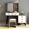 Modern Luxury White Vanity Desk Set Home Makeup Mirror Dressing Table with Mirror 2 Drawers
