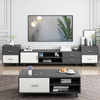 Modern Simple Living Room with Light White Wooden Storage Drawer Tea Table Wall TV Stand TV Unit Furniture-UL-20N0449