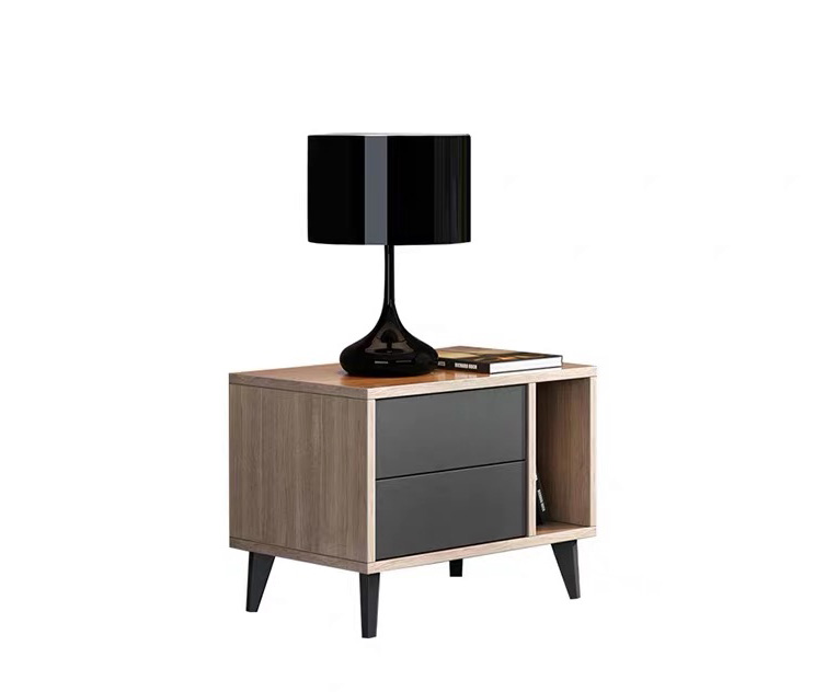 China Furniture Factory Modern Design Wooden Furniture Bedside Storage Cabinet Bedroom Nightstand UL-9GD136