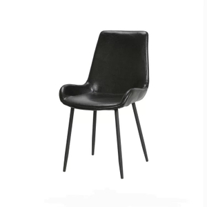 Italian Minimalist PU Leather Home Metal Frame Chair