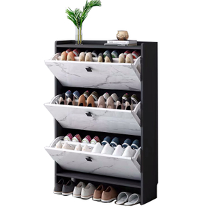 Modern White Marble Home Furniture Entrance Shoe Cabinet Ultra-Thin 3-Layer Storage Cabinet 