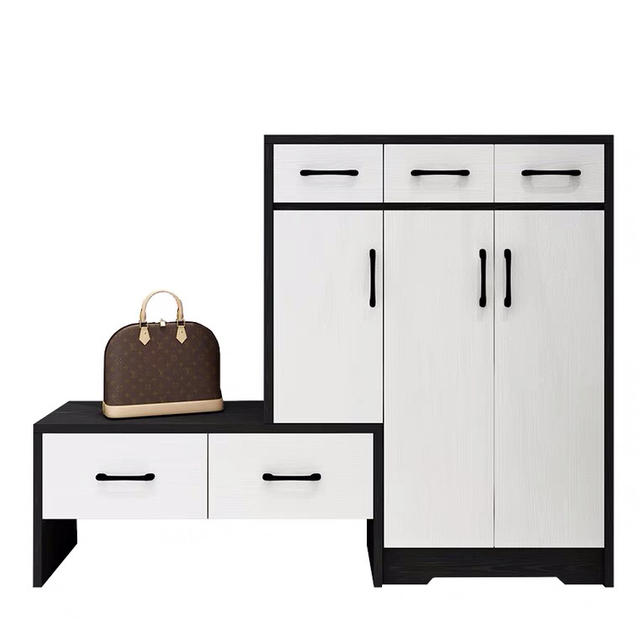 High Quality Space Saving Home Wooden Shoe Cupboard Storage Cabinet with Door And Drawer