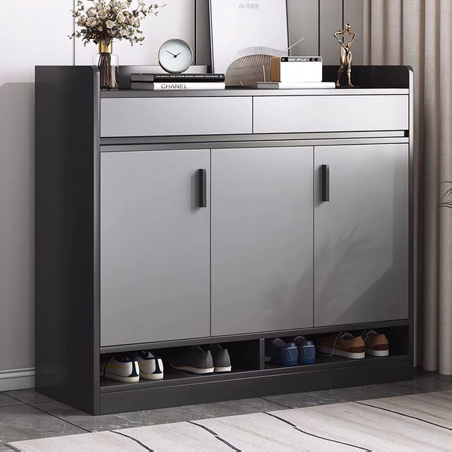 Modern Minimalist Home Furniture Living Storage Cabinet 3-Door Shoe Organizer Cabinet