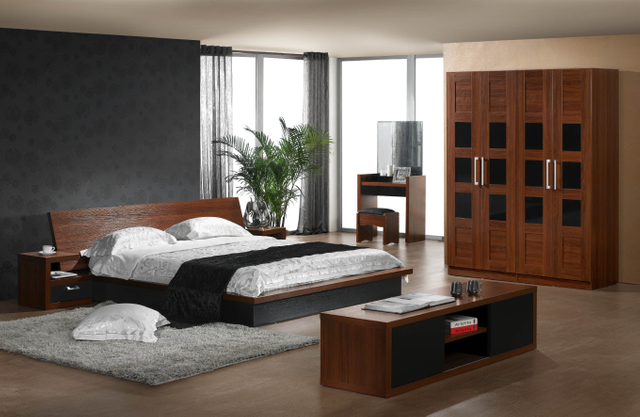 Luxury Furniture Italian Wooden Bed Design Solid Beech Wood Bedroom Set King Size Bed Frame UL_L886
