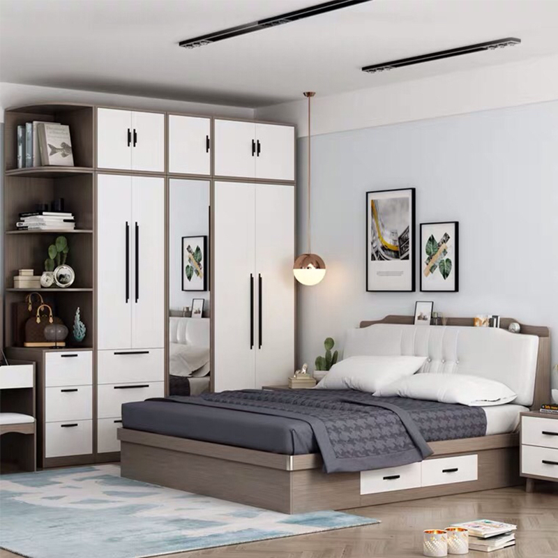 High Quality King Size Bed Modern Bedroom Furniture Set Hotel Leather Storage Luxury Double Bed UL-22NR60723