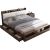 Best Price Modern Wooden Log Color Home Hotel Furniture Bed King Size Bedroom Set with Night Stand UL-22LV0990