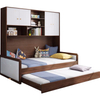 Modern Home Bedroom Furniture Set Leather Wood Leg Double King Size Wall Storage Bed Frame UL-22BC00.1