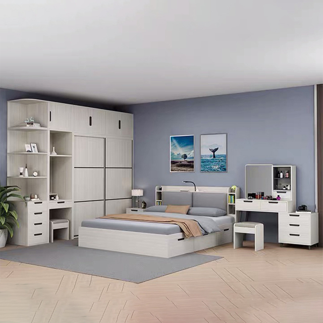 China Wholesale Modern Hotel Bedroom Sets Furniture MDF Material Wooden Walnut Color Sofa Bed HX-20ND601