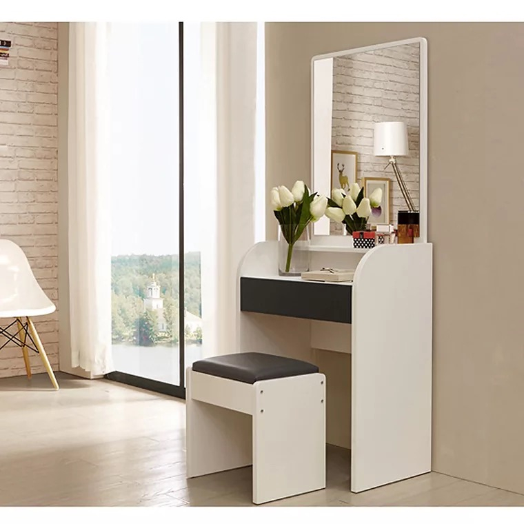 Fashion Bedroom Vanity Table Makeup Wood Vanity Dresser Glass Modern Small Dressing Table 