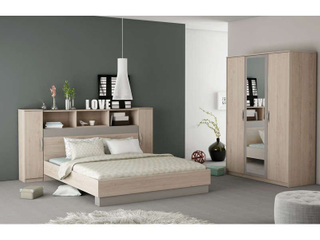 Hot Sale Factory Directly Good Price Wholesale Modern Wooden Bed Wardrobe Bedroom Set Hotel Furniture UL-9EU1002