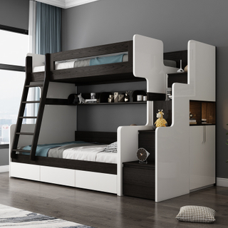 Home Furniture Factory Wholesale Solid Wood Luxury Bedroom Double Bunk Kids Bed Set UL-22NR8400
