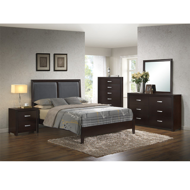 Wholesale Modern Wooden Hospital Bedroom Hotel Furniture King Double Beds with Wardrobe UL-9EU1035