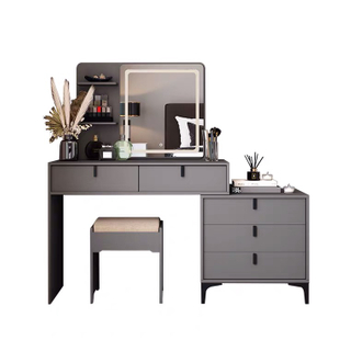 Nordic Bedroom Furniture Wooden Dressing Makeup Table With Mirror MDF Vanity Dresser Table Set