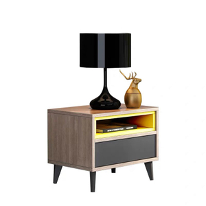 China Furniture Factory Modern Design Wooden Furniture Bedside Storage Cabinet Bedroom Nightstand UL-9GD136