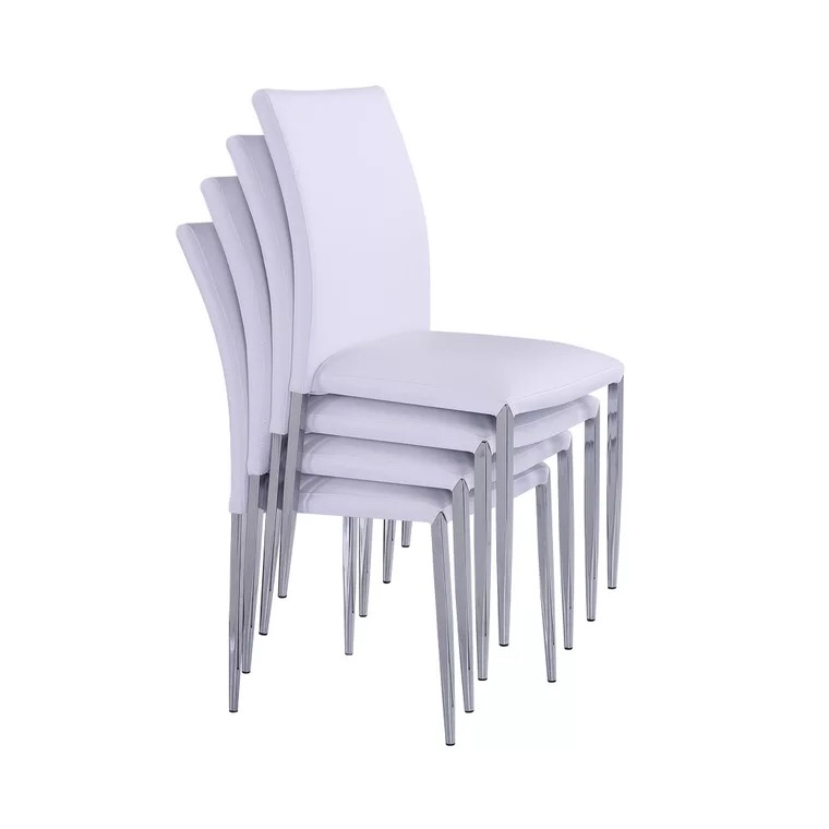 Italian Minimalist PU Leather Home Metal Frame Chair