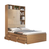 Modern Wooden Home Hotel Bedroom Furniture Set Mattress Leather Double Bed Frame with Drawer Cabinet UL-22BC020