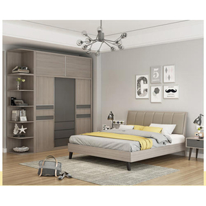 Wholesale Manufacture Modern Wooden Home Bedroom Furniture Set Hotel Beds Mattress Sofa Double King Bed HX-8ND585