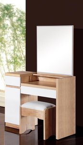 Manufacturer Wooden White Painted Single Pedestal Dressing Table Set with Stool Dresser Table