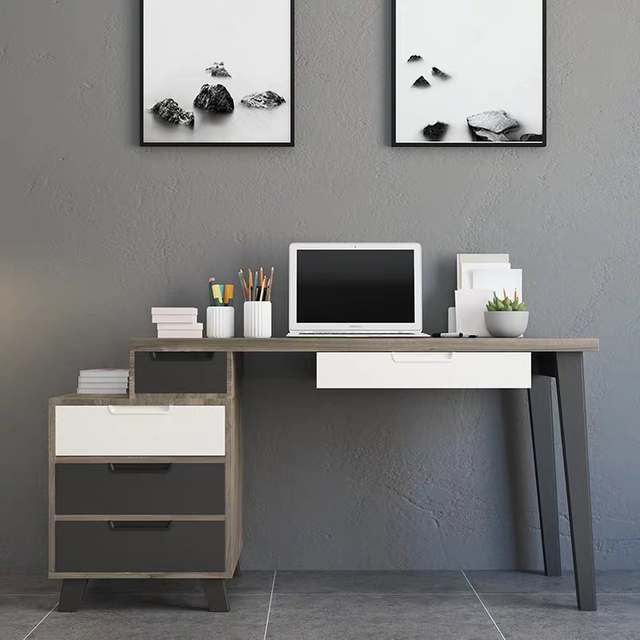 Wooden Home Computer Table Modern Bedroom Furniture 3 Drawers Storage Cabinet Dresser Table