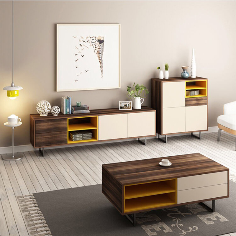 luxury modern Wooden tv stand with coffee table-HX-8NR0744