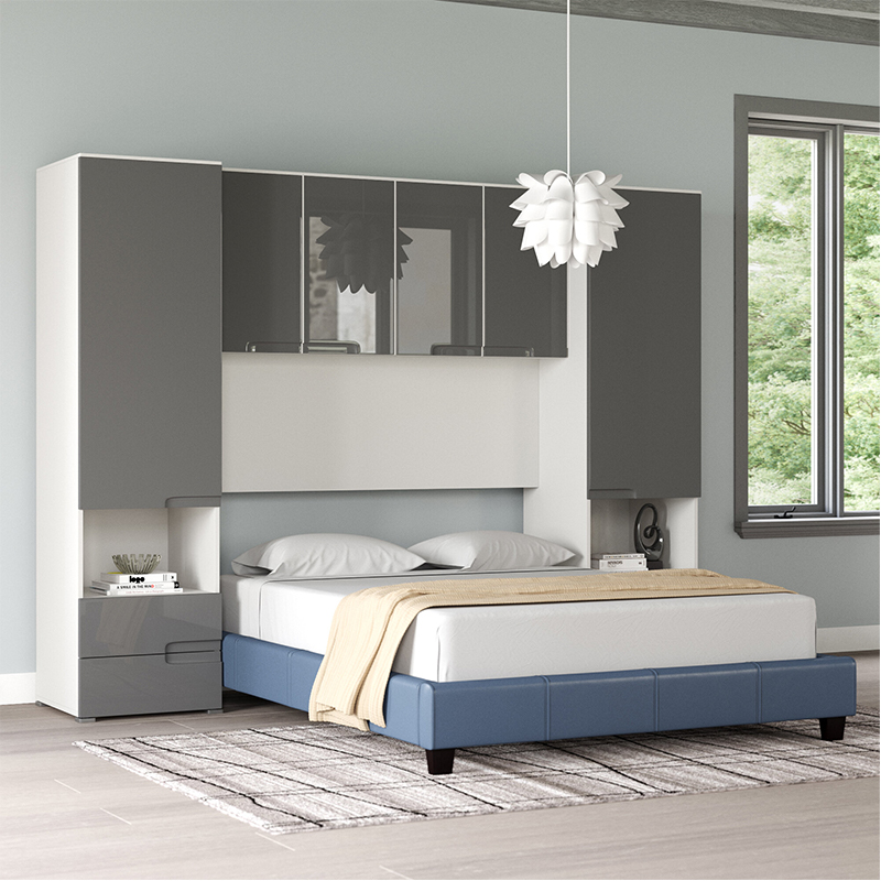 Customized Bedroom Furniture Simple Modern Double Bed Design Upholstered Leather Storage King Beds Set UL-22NR8521