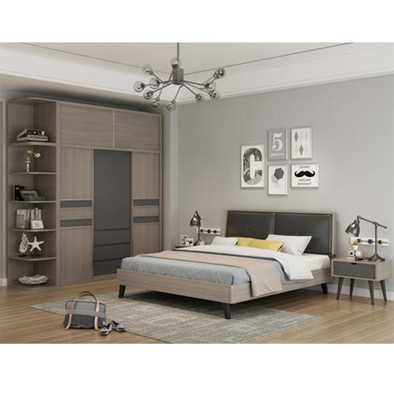 Modern Home Wooden Bedroom Furniture Set Storage Double Beech Wood King Size Bed HX-8ND590