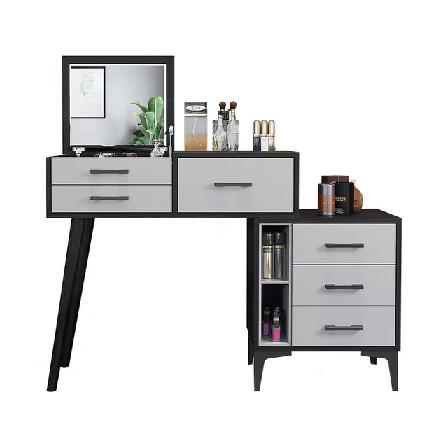 Nordic Makeup Vanity Table with Mirror Dressing Table Dresser for Bedroom Light Luxury