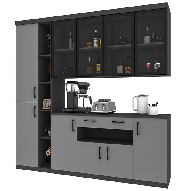 Manufacture Wholesale Modern Mirrored Furniture Mirror Door Wardrobe Showcase Display Wine Shelf Living Room Cabinets UL-11N1084