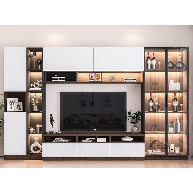 Modern Glass Coffee Table Set Luxury Coffee Table Living Room Furniture Black and White Luxury TV Cabinet -UL-11N1099